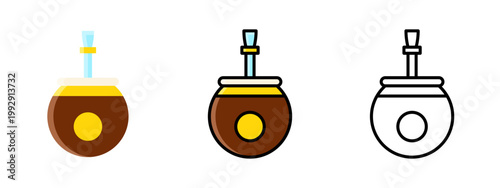 Mate tea herbal drink traditional beverage cup straw