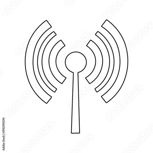 Abstract wireless signal icon illustration broadcast communication technology concept