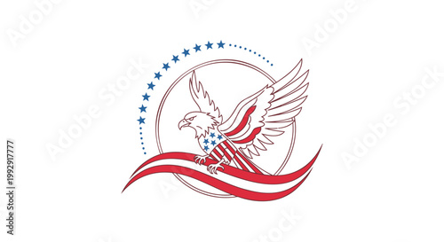 American eagle logo, patriotic symbol, USA insignia, vector icon