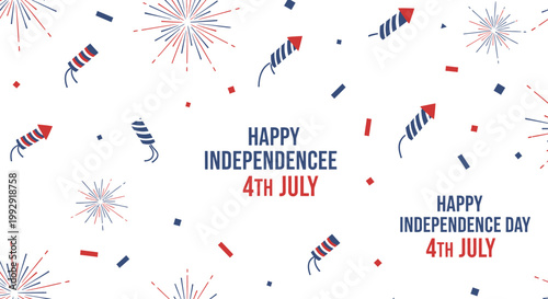 4th of July, Independence Day, Patriotic, Fireworks, American Celebration Vector