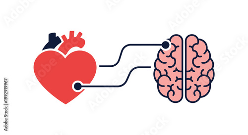 Exploring the profound heart and brain connection, visualizing the intricate interplay between human emotion and cognitive function for holistic well-being and health understanding