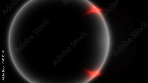 Abstract Glowing Orb Background Red and White Light Energy Sphere Futuristic Science Technology Space Vector Illustration