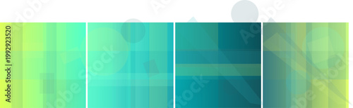 Abstract gradient background with geometric overlays, transitioning from vibrant yellow-green to deep teal, creating a modern and dynamic visual effect.