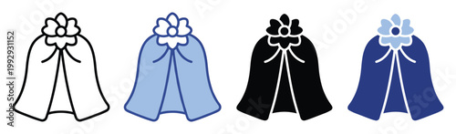 Elegant cape with floral and bow accent suitable for costume character designs and princess themed digital applications