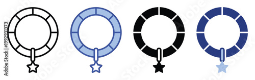 Simple segmented collar with a star pendant for pet identification or baby accessory applications