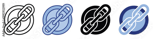 Essential chain link icon for secure digital network connection and online platform integration