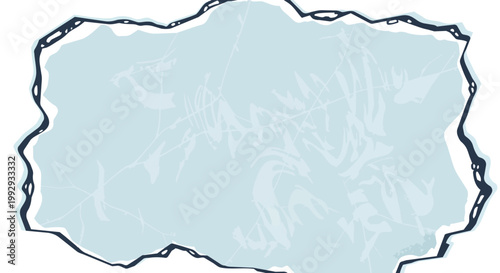 Light Blue Abstract Frame with Hand Drawn Border and Subtle Plant Texture Background