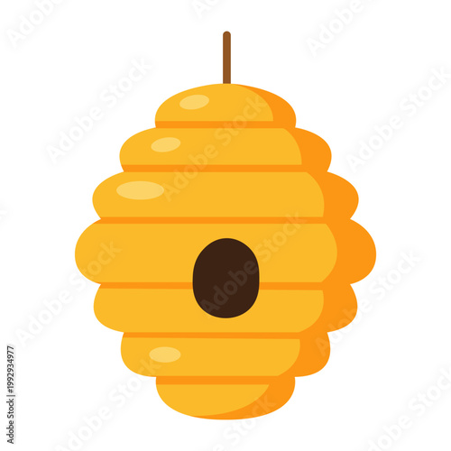 Cartoon Beehive Illustration Isolated on White