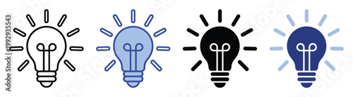 Universal lightbulb idea symbol representing innovation and problem solving for various business presentations