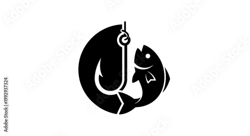 Fish Hook Icon Graphic Design.