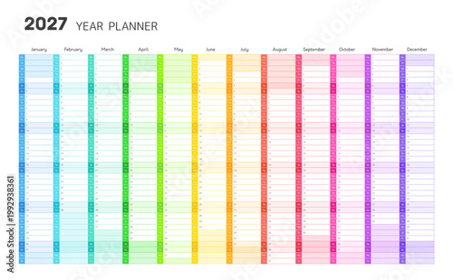 Fotografia Planner template for 2027 year