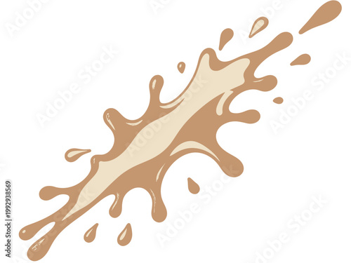 Coffee Splash Liquid Droplets Vector Icon, Isolated Transparent Background for Beverage Design and Food Illustration