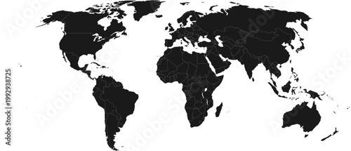 world map silhouette, real worlds map silhouette. 