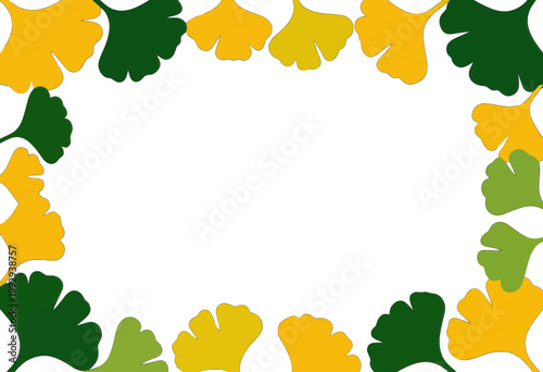 Ginkgo Leaf Border Frame Vector Illustration, Isolated Transparent Background for Seasonal Design and Autumn Themed Projects