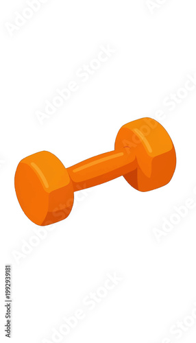 Orange Dumbbell Fitness Weightlifting Icon, Vector Illustration Isolated on Transparent Background for Gym Workout and Exercise Design