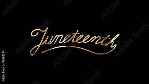 Animated Juneteenth lettering on transparent background