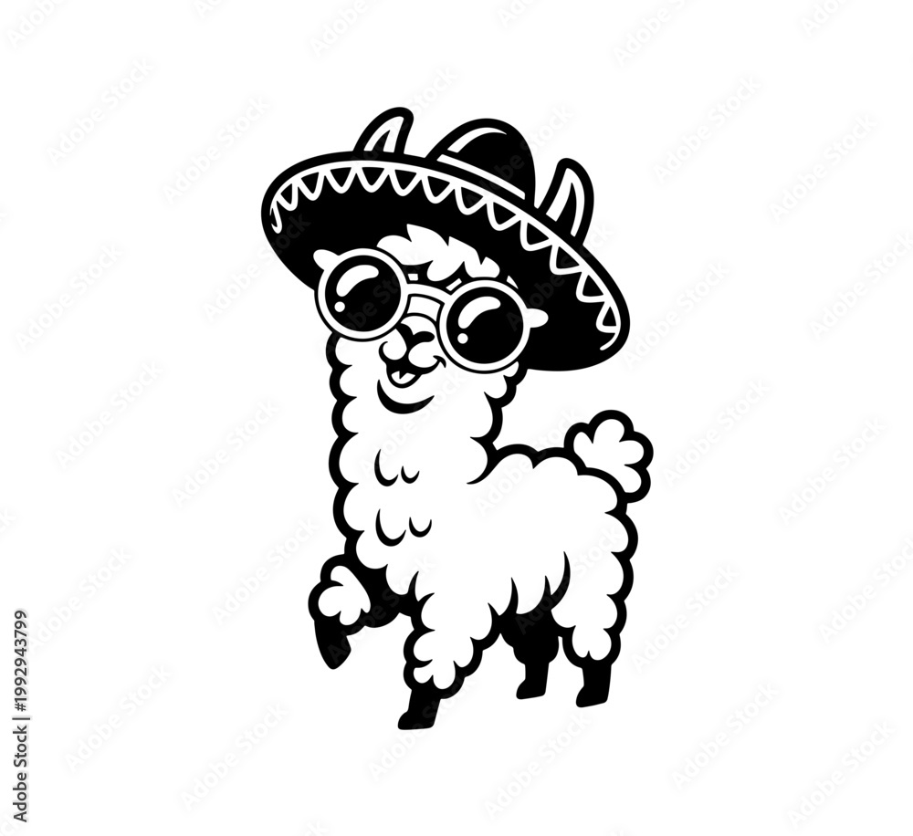 Fototapeta premium llama wearing sunglasses 