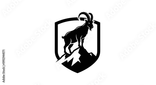Goat on Mountain Crest Logo.