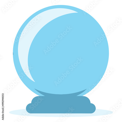 Minimal blue crystal ball illustration with smooth gradients, suitable for mystical themes, prediction concepts, and fantasy design elements.