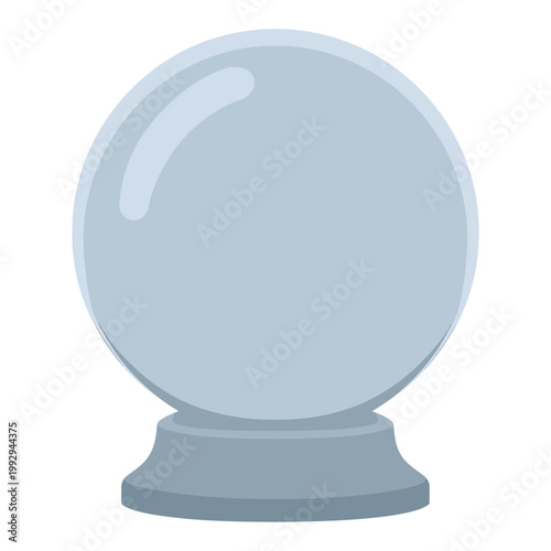 Clean minimal crystal ball icon representing fortune telling, mystical ideas, and simple symbolic graphics for apps and interfaces.