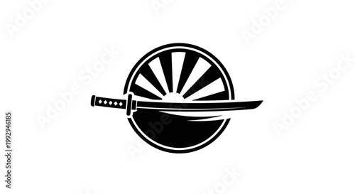 Japanese katana sword logo.