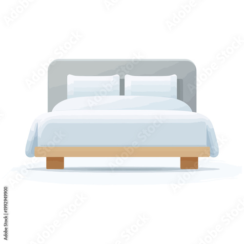 Light toned bed with pillows and blanket illustrating peaceful sleep, comfort, and clean modern bedroom interior atmosphere.