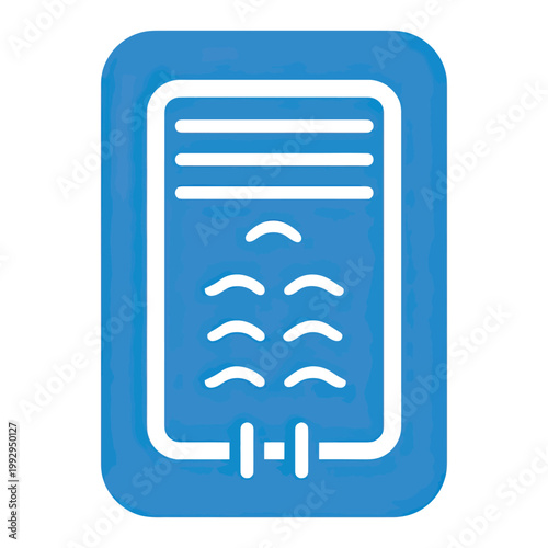Simple inflatable mattress illustration representing portable sleeping solution, travel comfort, and temporary bedding for guests or camping.