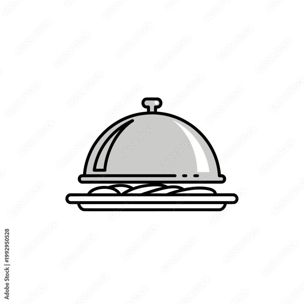 Fototapeta premium Cloche dish with food covered.
