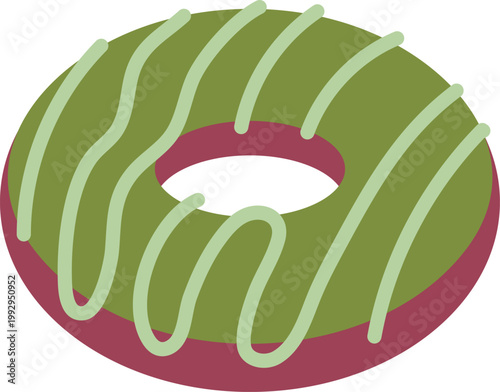 お洒落にコーティングされた抹茶ドーナツ・Perfect for anniversaries and events! Stylish and modern matcha donuts.