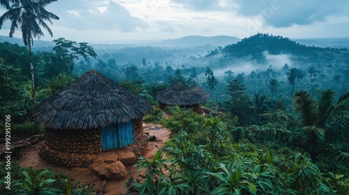 Guinea landscape Fouta Djallon highlands and rainforests beautiful nature view