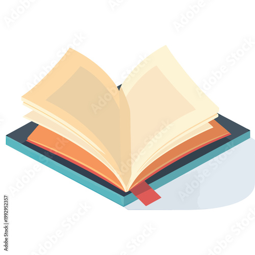 Clean minimal icon of an open book with blank pages, representing education, reading and simple modern design for apps and interfaces.