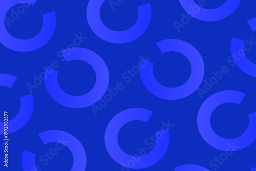 Light Geometric C-Shape Pattern, Abstract pattern with  gradient C-shapes on dark blue background Ideal for textile designs, trendy website backgrounds, futuristic graphic elements