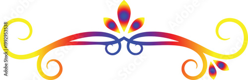 A colorful and intricate floral design element with swirling patterns and vibrant hues.