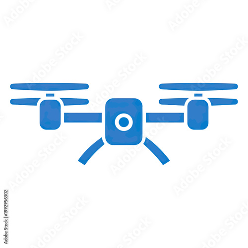 Flat illustration of a military drone, representing surveillance, modern warfare, unmanned aerial technology, and remote controlled aviation systems.