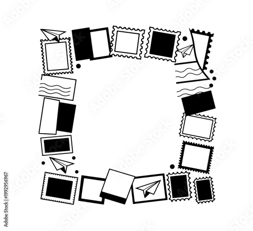 Artistic covers design. Frames with letters. Creative  backgrounds. Trendy futuristic design