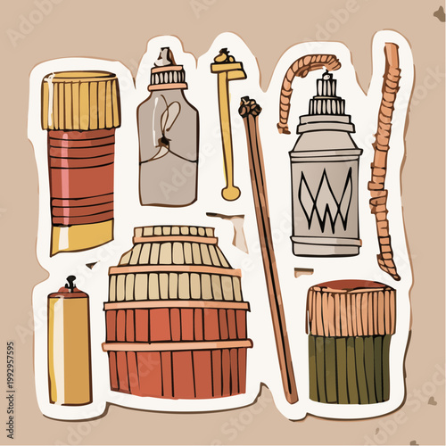 Collection of Vintage Tools and Containers