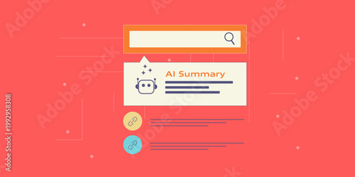 AI generates contextual summary and refer relevant links to user query on search engine, AI overview.