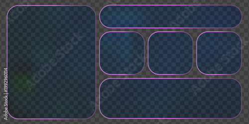 Transparent liquid-style rectangle with frosted blur effect, contemporary digital element for mobile applications, website banners, and abstract mockup backgrounds with light accents.