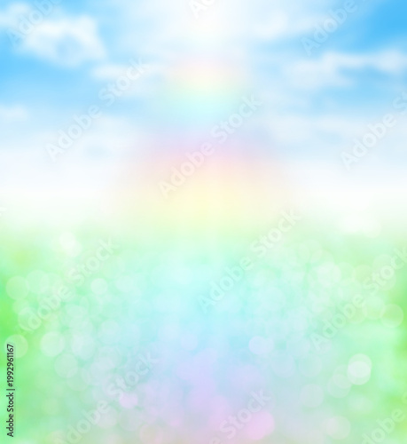 ボケた緑の背景イメージ