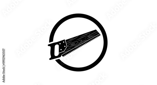 Saw in a circle symbol.