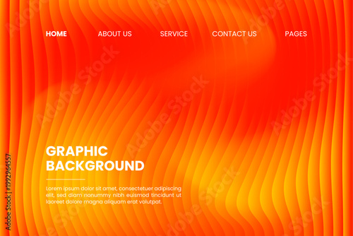 Orange light fractal fluted with vertical gradient futuristic.  Light orange landing page design. Modern design template for web cover, ad banner, poster, brochure, flyer.