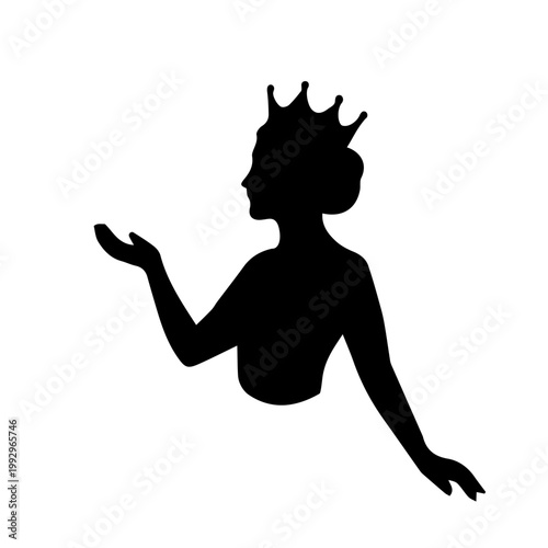 Royal queen bust silhouette icon