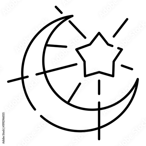 Moon and starlight icon