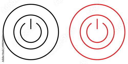  power button icon On Off symbol. Power switch button sign. start and stop button template design vector illustration with white background EPS10