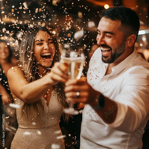 Celebration event with friends festive venue fun vibes lively atmosphere joyful interaction