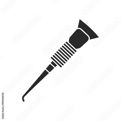 Simple black icon depicting a dental instrument likely a root canal file