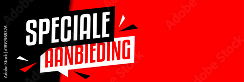 Text "Speciale aanbieding", "Special offer" in Dutch on speech bubble
