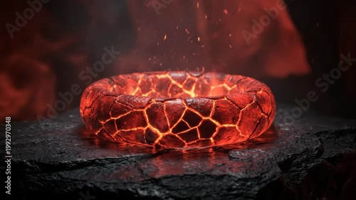 Fiery Ring on Dark Stone Ignites Flames