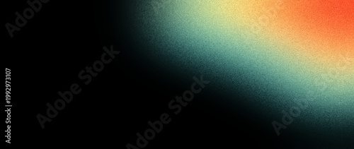 Textured ultrawide abstract gradient backdrop displaying soft cinematic light leaks in green, cyan, and orange colors, for wide display banner and modern web header.