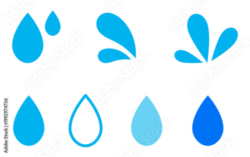 水滴・水のアイコンイラストセット